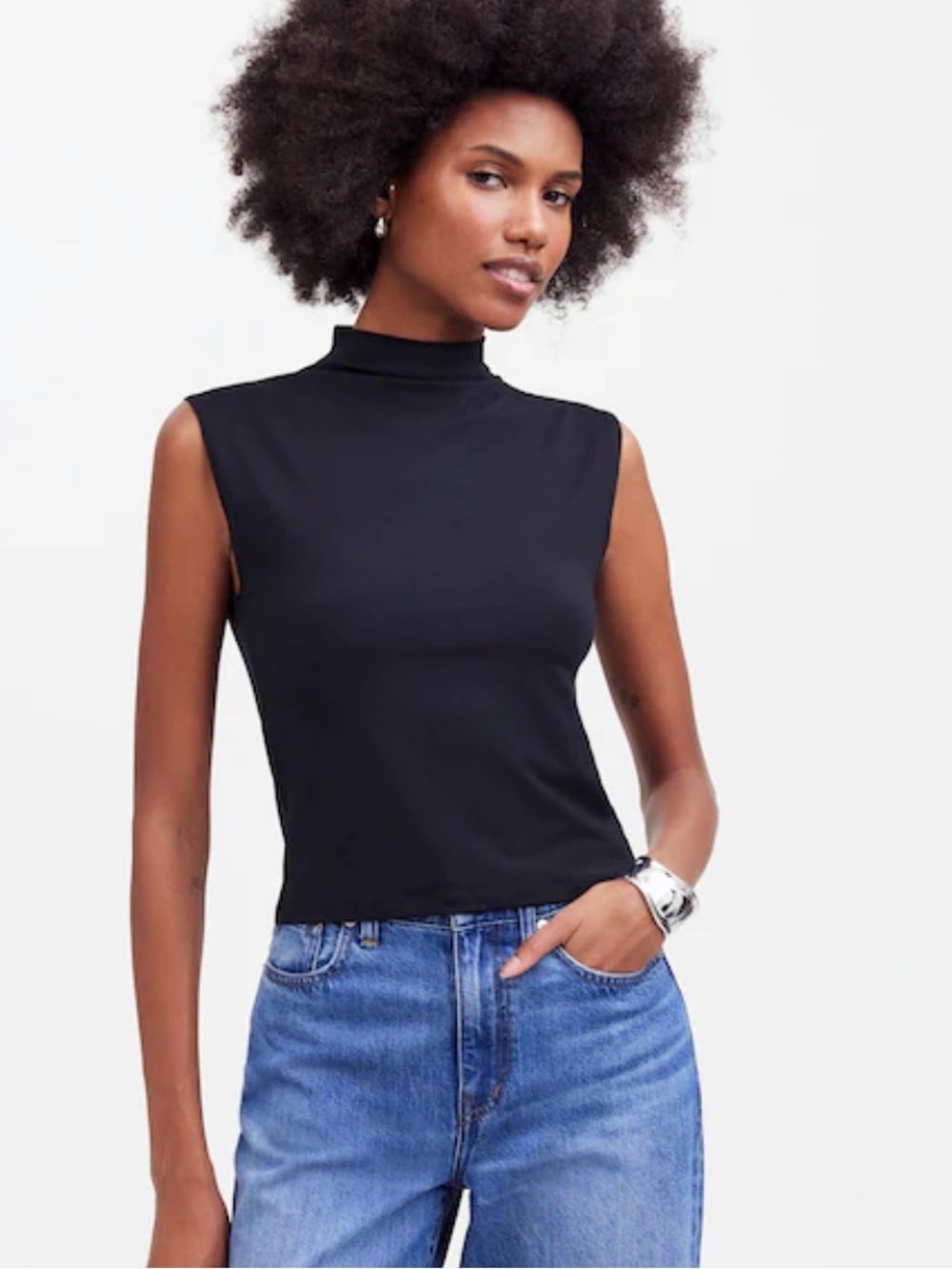 Madewell Funnelneck Cropped Muscle Tee S